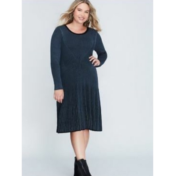 Lane Bryant Dresses & Skirts - @ Lane Bryant size 22/24 midi ribbed dress Blue